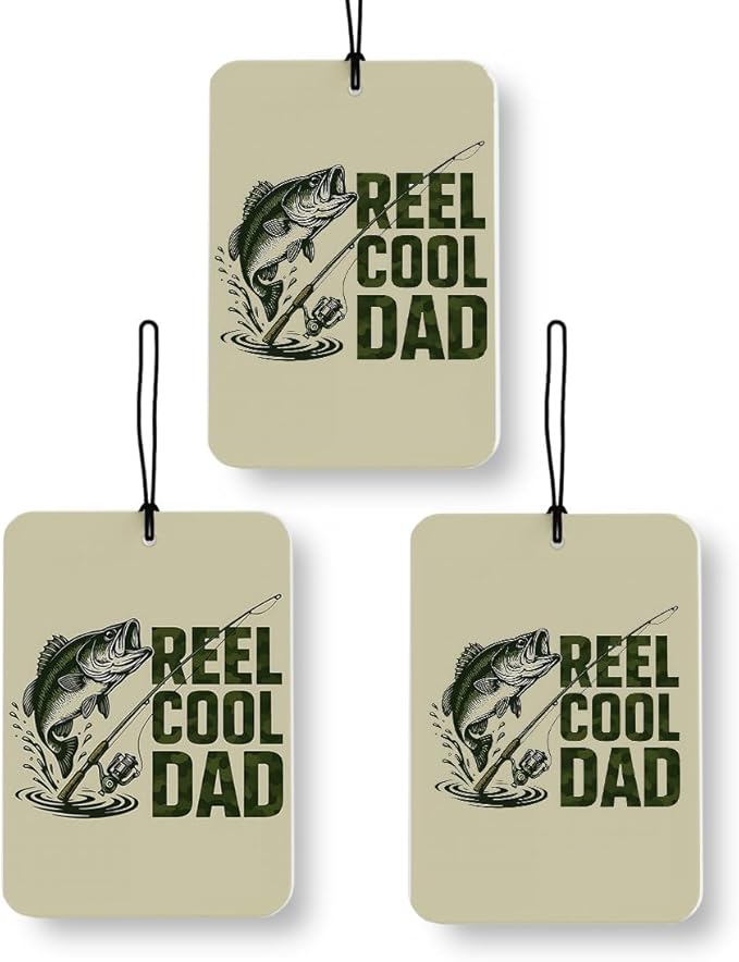 Fishing Dad Gifts 3 Pcs, Fishing Gifts for Dad, Fisherman Gift for Men Air Freshener Hanging Decor for Cars Closet Drawer Books Accessories Gifts
