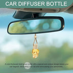 7PCS Car Hanging Diffuser, Car Air Freshener Diffuser Bottle, 8ML Empty Clear Glass Skull Style Empty Bottle, Universal Car Perfume Aromatherapy Essential Oil Pendant Bottle for Women Men