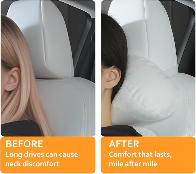 Soft car headrest for Model 3 Y S X Highland Juniper Accessories Complies with The Original OEM Factory Standards No Pressure no Odor Easy to Clean Pain Relief Car Neck Pillow 1pc White