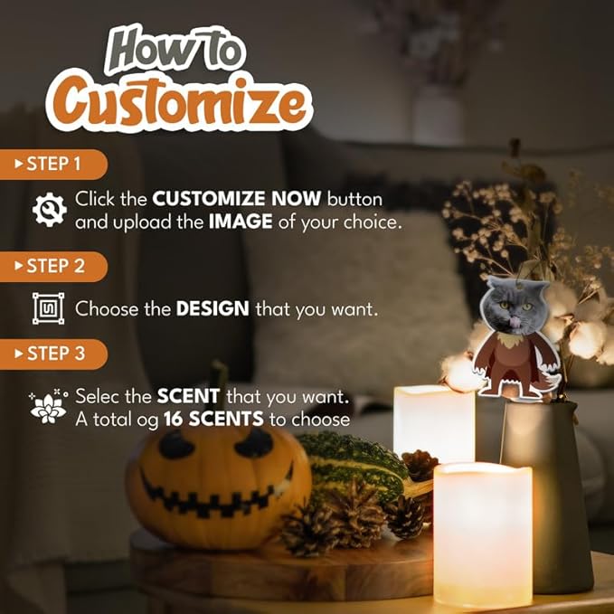 Custom Halloween Car Air Freshener – Personalized Photo Air Freshener, Custom Picture Air Freshener for Car, Customized Halloween Ornament – Unique Custom Air Fresheners with Your Design