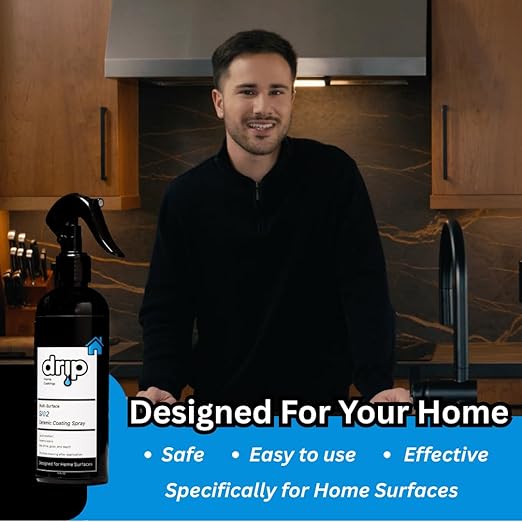 DRIP Home Ceramic Coating Spray Kit - Protect Kitchen & Bath - Stainless Steel - Adds Extreme Gloss and Shine to All Surfaces - Repels Grime and Liquids - Make Your Home Look New and Keep it New!