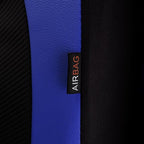 Flying Banner car seat Covers Protects Water Proof Faux Leather Carbon Fiber Front and Rear Bench (Blue Black, Full Set - 9PCS)