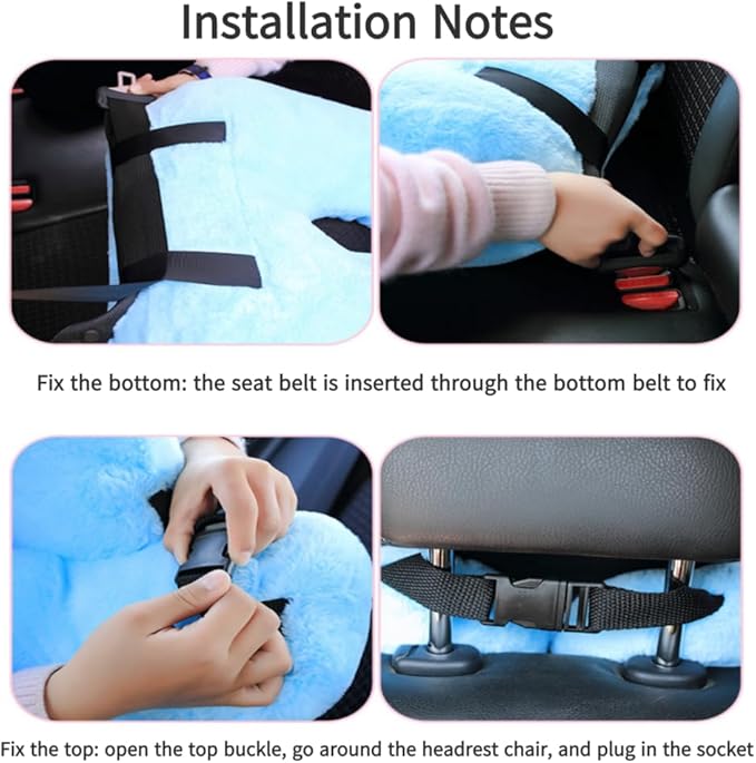 Travel Pillow Car Pillow Kid Car Sleeping The Sleeping Aid for Adults and Kids on Road Trips Kids Travel Pillow Black