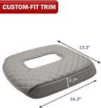 KBH Center Console Armrest Cover for 2019-2026 Chevy Silverado & GMC Sierra, Middle Console Lid Covering Protective Pad, PU Leather Accessories, Anti-Scratch, Gray (Fits Jump Seat Console Only)