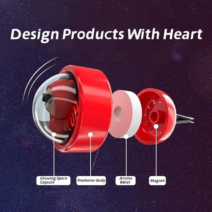 DAYUJIAN Cartoon Car Air Fresheners Astronaut Automotive Air Outlet Cute Car Diffuser Creative Glowable Car Perfume Decoration Aromatherapy Ornament Car Vent Accessories