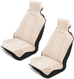DryvaSeat - Premium Microfiber Towel Car Seat Cover - Waterproof & Sweatproof - Universal Fit, Machine Washable, Non-Slip - Seat Protector for Car, Truck, SUV, Van (Beige, 2 Pack)