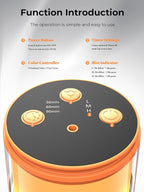 Waterless Diffuser for Essential Oil: Mini Battery Scent Diffuser for Room&Home&Car with 9 Colors LED Light - Aroma Cool Mist Machine Bright Orange