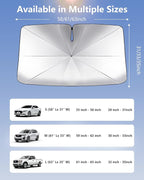 Car Windshield Sun Shade-Sun Ray Reflective Front Window Cover,Foldable Car Sunshade Windshield Umbrella with Bendable Handle for Heat and Sun Protection,Easy to Install for Cars,SUVs,Trucks and Vans
