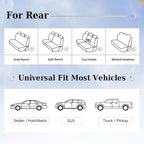 Coverado Rear Seat Covers, White Car Seat Cover, Back Seat Cover, 3-Pieces Luxury Car Seat Cushion, Leather Seat Cover Seat Protector Universal Fit Most Cars