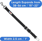 Pawtitas Dog Seat Belt | Pet Safety Seat Belt with Adjustable Strap for Small to Large Dogs | Exceeds Dog Safety Standards | Keep Your Dog Secure in The Car - Black Car Seat Belt for Dogs