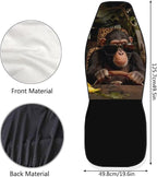 Funny Car Front Seat Covers Breathable Car Seat Cover for Front Seats Set of 2 Gorilla Elastic Polyester Removable Automotive Accessories for Cars Sedans and SUVs