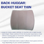Thin Ergonomic Bucket Seat Lower Lumbar Back Support Pillow Cushion for Office Chair, Car, Truck, Wheelchair, Gaming Chair and Recliner for Pain Relief Made in USA - Gray