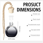 BBTO 100 Pcs Car Air Fresheners Diffuser with Wooden Cap Empty Aromatherapy Diffuser Clear Car Fragrance Holder Pendant Hanging Perfume Fresheners Bottles for Decor (Black,Round)