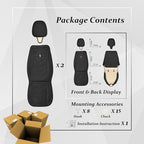 Car Seat Cover for Ford Explorer 2000-2025, Waterproof Durable Compatible Airbag, Premium Leather Seat Protector(2 Seats Standard,Black)