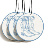 Blue Western Car Accessories Interior Preppy Cowgirl Boots Car Air Freshener Hanging 3Pcs, Cute Bow Boots Car Decor Cute Air Freshener for Women Girls(Black I)