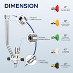 Foam Cannon Dual-Connector Accessory, Pressure Washer Double Tip Attachment for Soap Cannon, 1/4" Quick Connect Dual Lance Pressure Washer Wand, 5 Pressure Washer Sprayer Nozzles