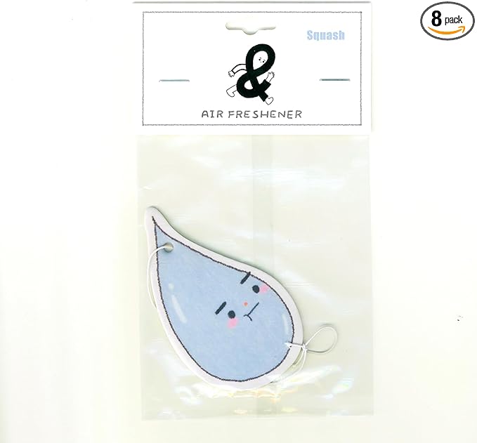 Generic A&D Hanging Air Freshener for Car, Home, Office, Bathroom | 8 Pack | Multiple Designs & Scents (Bikini Tree|Heart|Fish|Bee|Waterdrop|Sock|Golf Ball|Bikini Butterfly) (Waterdrop (Squash))