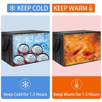 CIVJET 1-Pack Insulated Food Delivery Bag with Hard Bottom, XXX-Large Commercial Food Warmers for Delivery Drivers, Insulated Reusable Grocery Cooler/Hot Bags, Tote Bag for Shopping/Travel, Black