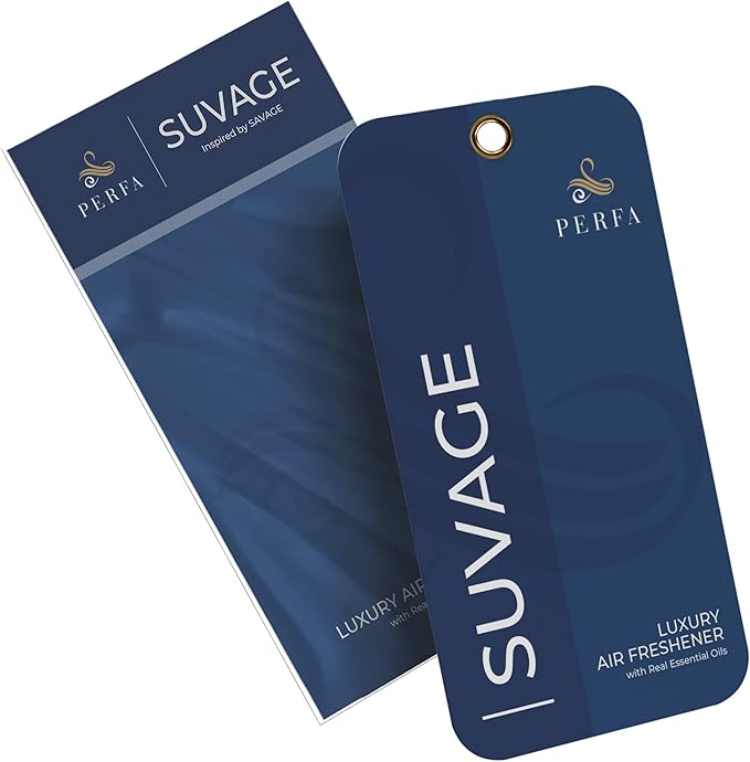 Solvère Disposable Card Freshener for Men | Car Scents Air Freshener with Solvère Fragrance | Strong Car Perfume Air Freshener with Odour Eliminating Technology by Perfa
