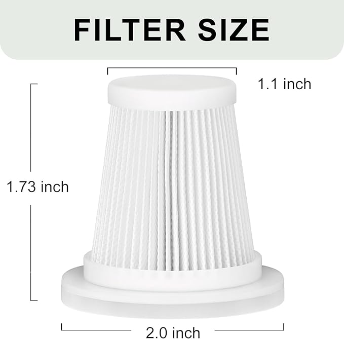 Replacement Filter Compatible with JIXINMIYUE HX-606 & A9life SY01-Q8 Car Vacuum Portable Cordless Handheld Vacuum Cleaner Filter-4Pack