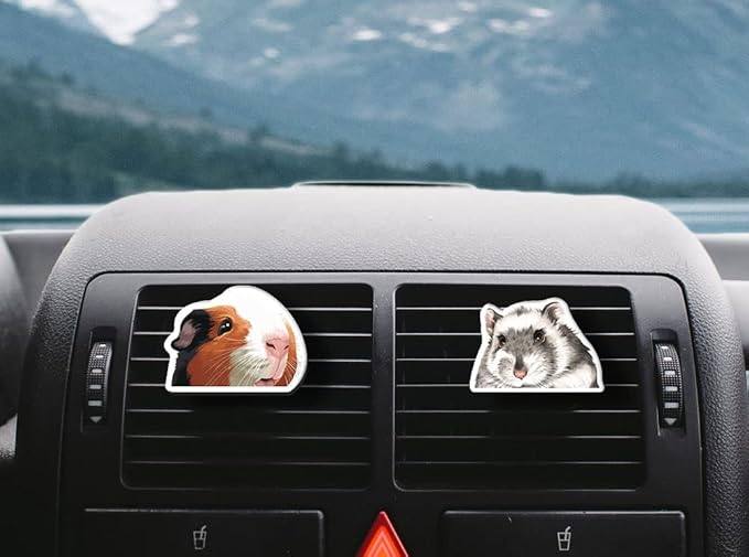 WIRESTER Fresh Scented Car Air Freshener Vent Clip, Decorative Accessories, Interior Decoration for Cars - Cute Animals, Nursery Animals, Chickens, Birds
