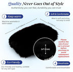 Andalus Brands Pure Australian Sheepskin Fluffy Car Center Console Cover, Luxurious Non-Shedding Furry Arm Rest Cover for Car, Versatile for All Seasons, Black - (11.47" X 6.3")