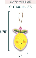 Studio Oh! Car Air Fresheners - Pack of 2 Scented Hanging Car Odor Eliminator - Unique Design with Decorative Bead - Citrus Bliss