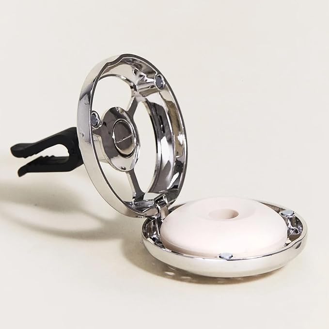 Maison Berger Car Diffuser Set – Refillable Vent Clip, Ceramic Refill, Made in France - Luxury Auto Scent - 4-Week Diffusion - Elegant Air Freshener for All Car Vents (Exquisite Sparkle)