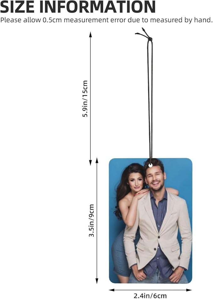 Custom Car Air Freshener with Pictures Logo Design Your Own Customized Gifts for Birthday Christmas Christmas, Rectangular