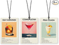 Lacama Trendy Retro Cocktail Car Air Freshener 3Pcs, Funky Classic Cocktail Art Aesthetics Cars Scents Air Freshener for Women Girls Gifts, Vintage Car Accessories Interior Mirror Decor Hanging
