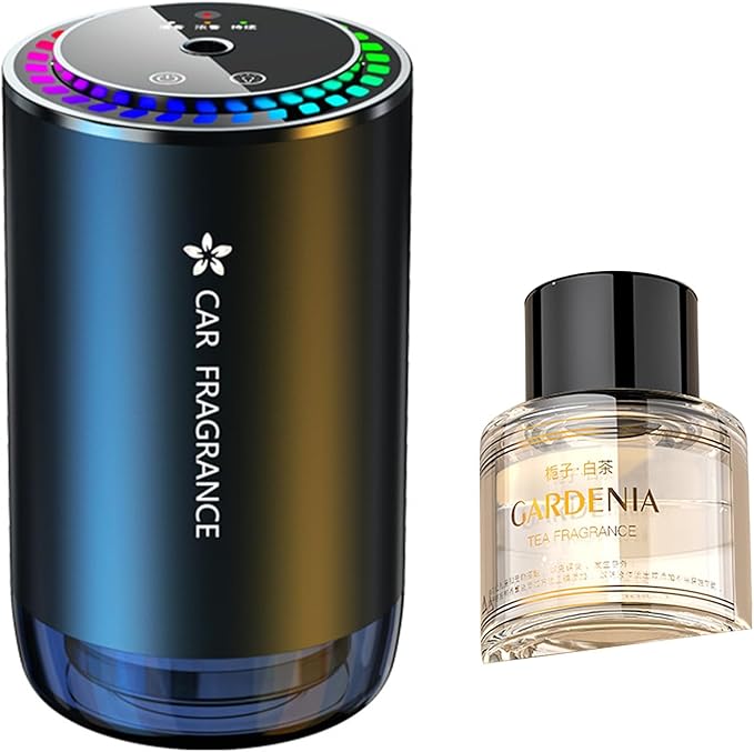 Mist Ultrasonic Humidifier Car Fragrance Diffuser Sure Here's A Product Title for Listing Air Freshener with Colorful Light Rechargeable Auto Tea Tree