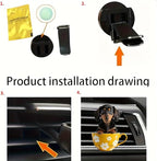 2-Piece 2D Acrylic Car Air Vent Freshener – Cute Cartoon Chihuahua & Dachshund Dog Designs, Solid Scented Decoration for Car AC Vents, Long-Lasting Fragrance, Fun Accessory