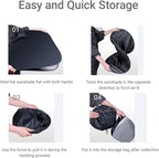Car Windshield Sun Shade with Storage Pouch, Foldable Laser Titanium Silver Front Window Shield Blocker Screen Visor Protector Cover, Keep Interior Cool, Universal Fit for Car,Truck,SUVs (L)