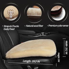 LLB Genuine Sheepskin Car Seat Cushion Seat Covers for Cars Trucks SUV Comfort Seat Protector Pad for Car Driver Seat Car Accessories for Women Office Chair Car Decor (Pearl, Front Seat Cushion-1 Pc)