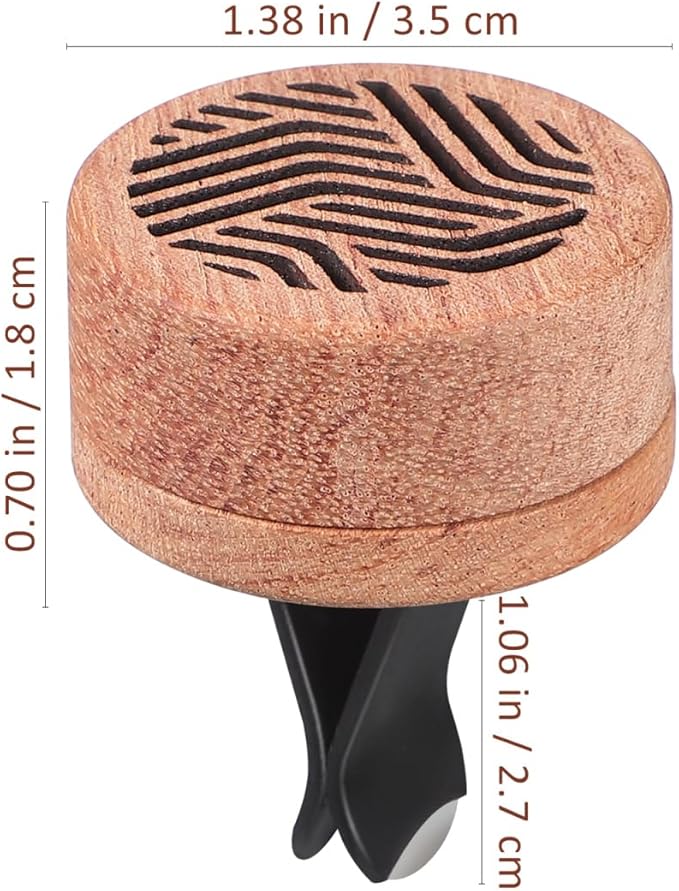 PartyKindom Car Aromatherapy Device - Wooden Aroma Diffuser Clip for Essential Oils Compact Air Freshener for Car Vent Elegant Design