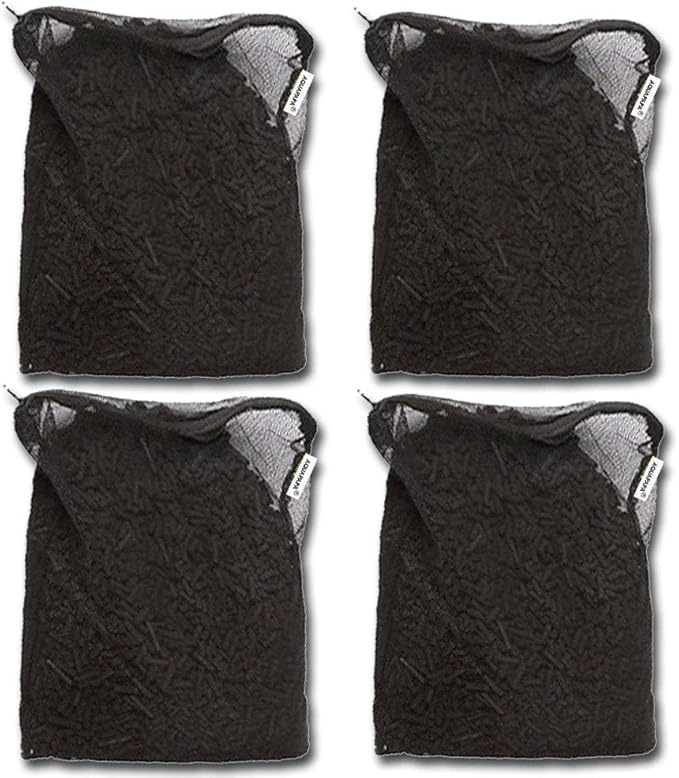 Activated Charcoal Carbon Pellets in Free Mesh Media Bags for Aquarium Fish Pond Tank Canister Filter (20 lbs, 4-Pack)