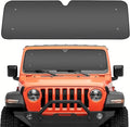 GENANY Black Windshield Sun Shade for Jeep (53X17 Inches), Sun Shade Windshield, Shades for Front Windows, Protector Blocks UV, Car Decor