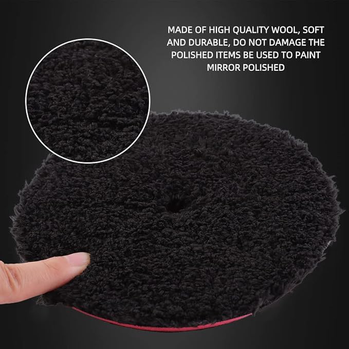 SPTA Microfiber Polishing Pad, 2Pcs 6Inch 150mm Microfiber Cutting Finishing Disc with Hook & Loop Backing for Car Buffer Polisher Cutting Buffing Waxing and Polishing