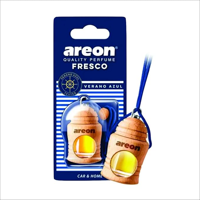 AREON Fresco - Bottle Hanging Car and Home Air Freshener - Verano Azul (Seashore Freshness)