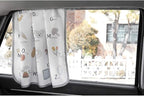 Magnetic Car Sun Shade Curtain for Side Window – Sun Blocker and UV Protector for Baby, Kids, and Pets – Universal Fit with Built-in Magnets for Steel-Framed Door (Be-Pastel Alphabet)