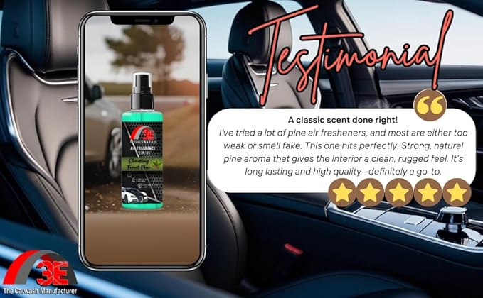 3E Car Air Freshener Concentrate – 64 oz – Professional Automotive Fragrance – Multiple Scents (Pine)