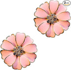 2 Pieces Daisy Flower Air Vent Clip Cute Car Air Freshener Clip Bling Rhinestone Car Air Outlet Decorations Charm Car Inter Decor Accessories for Girls Women