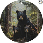 Car Air Fresheners Cards - Set of 4 Pieces with Stylish Black bear family Print - Long-Lasting Fragrance for Your Vehicle