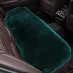OGLAND Fluffy Genuine Australia Sheepskin Car Back Seat Cover for Auto Rear Interior Accessories Seat Cushion with Soft Fuzzy Wool Natural Fur Non-Slip (Alpine Green, Back)