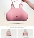 BEBAS Car Neck Pillow Travel - Adjustable Memory Foam Neck Support Pillow for Sleeping, Breathable & Machine Washable Cover, Soft Support for Adults & Kids - Gift (Pink - Rabbit)