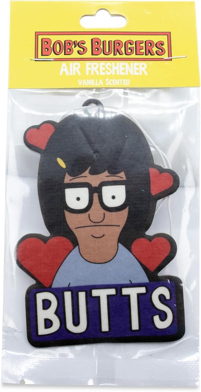 Bob's Burgers Tina Belcher Butts Air Freshener, Vanilla Scent | Odor Eliminator For House, Car, Office | Clean Room Fresheners, Long-Lasting Fragrances | Novelty Gifts And Collectibles