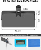 JOYTUTUS Sun Visor Extender for Car, Universal Anti-Glare Polarized Sun Visor Easy to Install, UV400 Visor Extension Protect from Glare/UV Ray/Stray Light, Safe Driving for Car