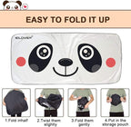 IC ICLOVER Car Windshield Sunshade with Pet Design, Cute Cartoon Design Front Auto Car Windshield Sun Shade Folding Silvering Sun Visor - UV Coating for UV Ray Deflector (Panda)