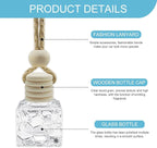 5PCS Hanging Car Air Freshener, Car Air Freshener Diffuser, 8ml Empty Glass Auto Oil Perfume Aromatherapy Diffuser Charms, Refillable Perfume Bottles for Most Vehicles (Water Cube, Style 1)