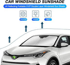 KUST Windshield Sun Shade for Toyota CHR 2018-2023 CH-R Window Accessories Sun Visor Foldable Sunscreen Block UV Rays Keep Car Cooler